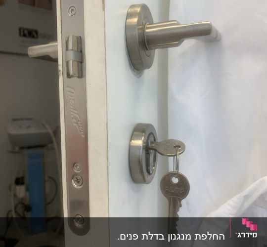 מנעול דלת עם מפתח תקוע בצילינדר